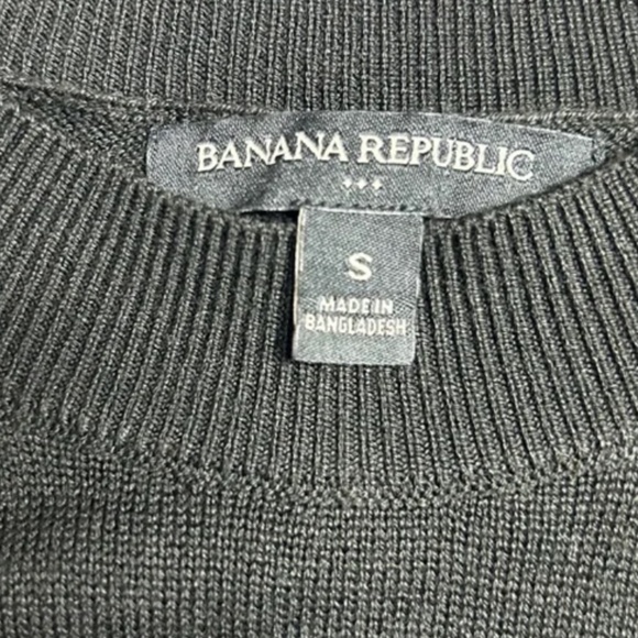 Banana Republic Black Textured Crew-Neck Sweater Tank (Size Small) - Picture 5 of 7